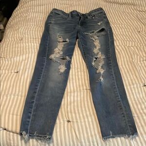 American Eagle Outfitters Blue Boyfriend Jeans Distressed